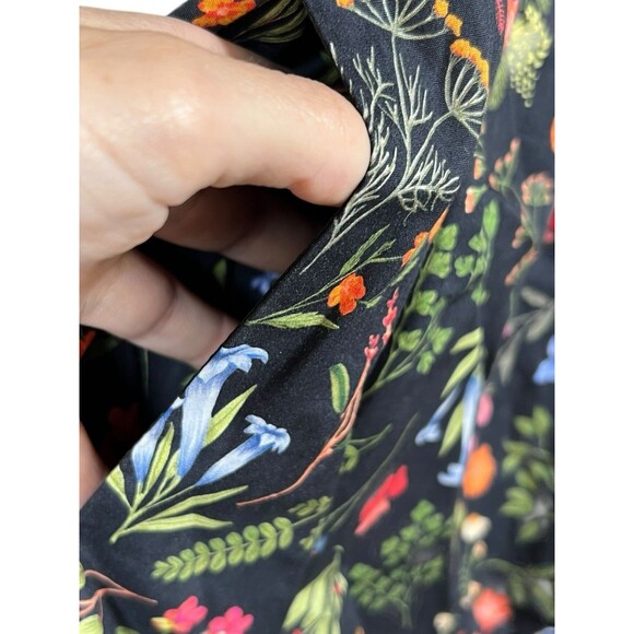 Anthropologie Jumpsuit‎ Hutch Poplin Forest Blue Botanical Floral Womens XSmall - Picture 6 of 15